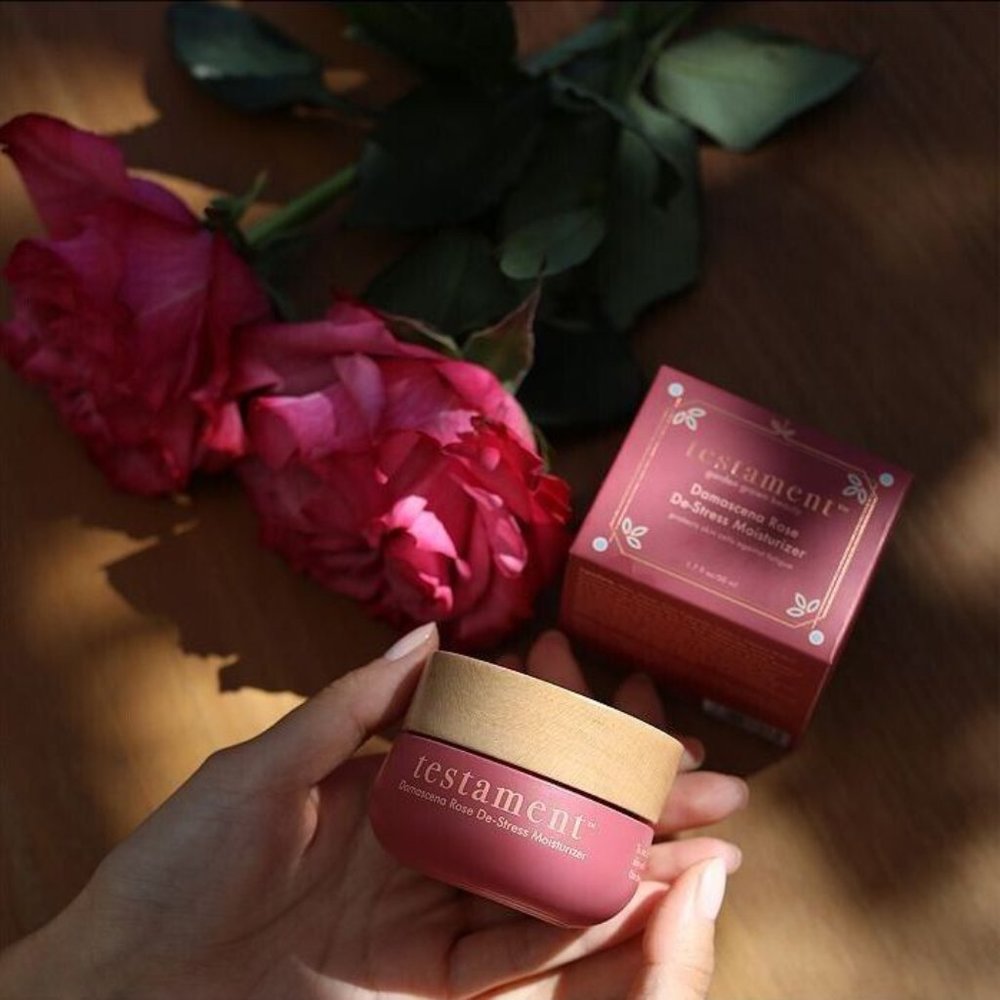 Testament Beauty Damascena Rose De-Stress Face Moisturizer 1.7 oz NIB $88